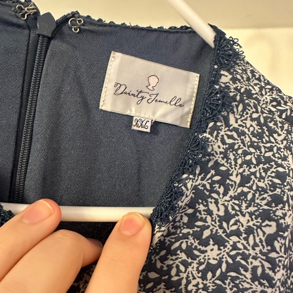 Dainty Jewells Navy Floral Long Sleeve Dress - Picture 3 of 4